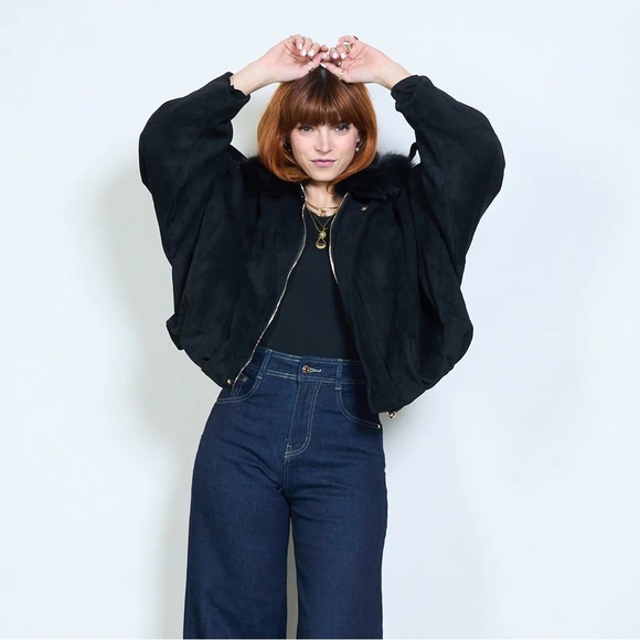 Olive Green Faux Fur Collar Jacket - Picture 4 of 8